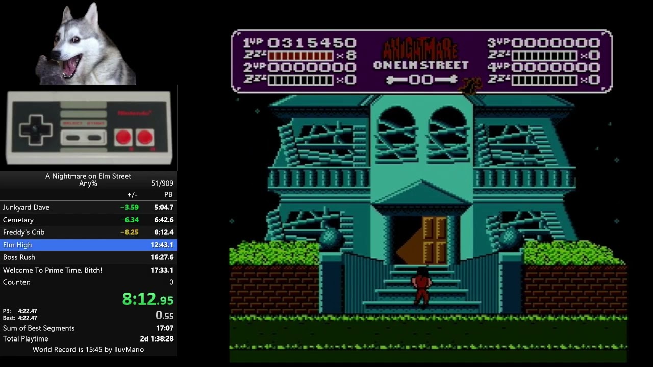 A Nightmare on Elm St NES Speedrun in 17:26