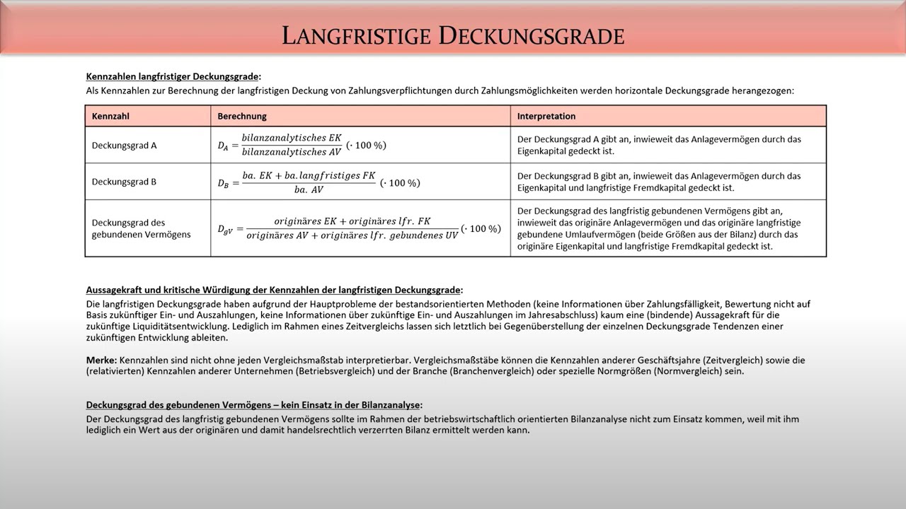 Rechnungslegung: Kennzahlen der Liquiditätsanalyse - Fernuni Hagen