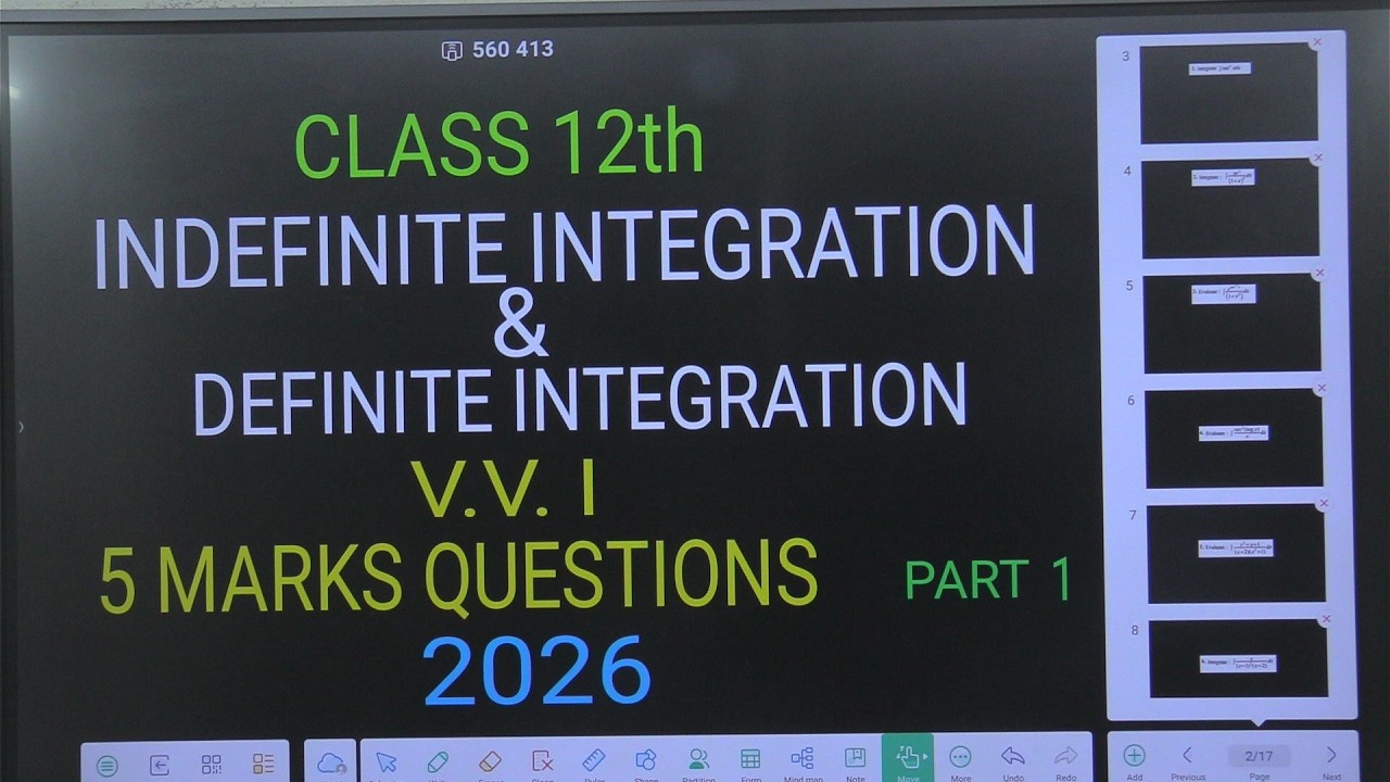 CLASS 12TH INDEFINITE AND INDEFINITE INTEGRATION  / VVI 5 MARKS QUESTIONS