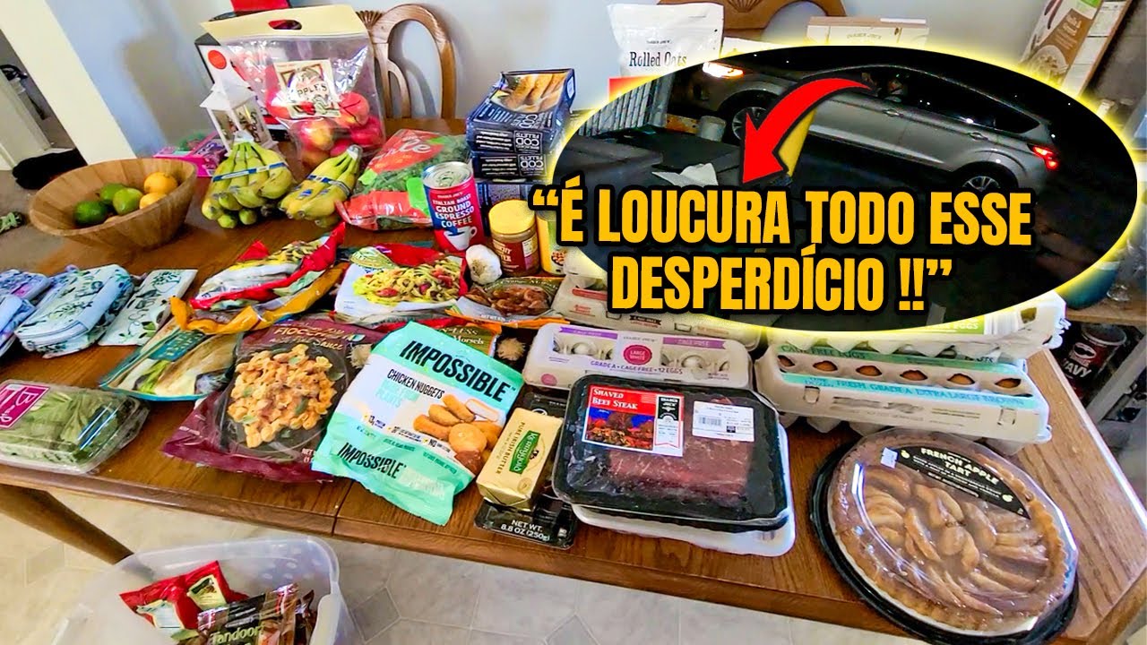 Peguei MUITA COMIDA PERFEITA no DUMPSTER e CONVERSEI com um AMERICANO SOBRE DESPERD&Iacute;CIO das LOJAS!