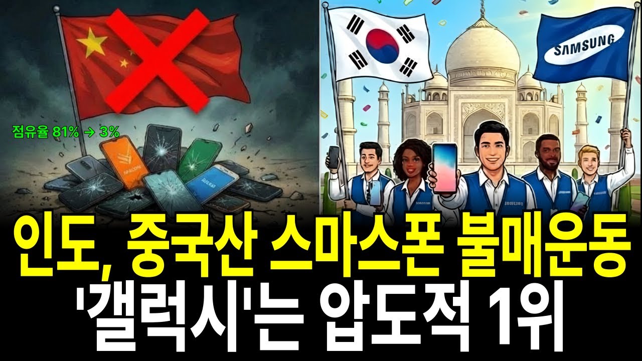 인도, 중국산 스마스폰 불매운동, '갤럭시'는 압도적 1위