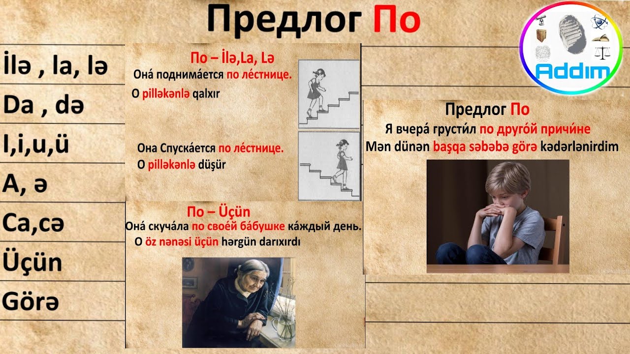 Sıfırdan Rus Dili | Dərs 41 По önlüyü | Предлог по | Rus Dili Önlüklər | Русский Язык , Предлоги  .