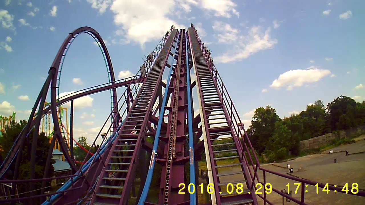 Batman The Dark Knight Front Row On Ride POV Six Flags New England