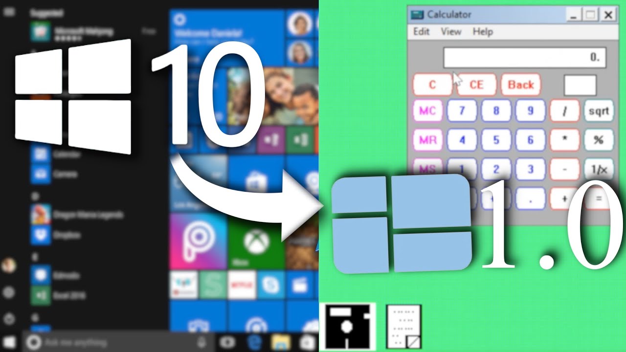 Windows 10 Transformed into Windows 1.0
