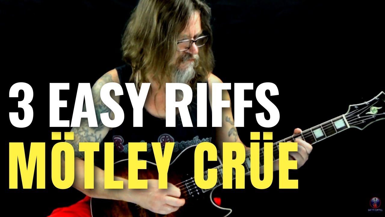 Как сыграть 3 простых и забавных гитарных риффа от Mötley Crüe