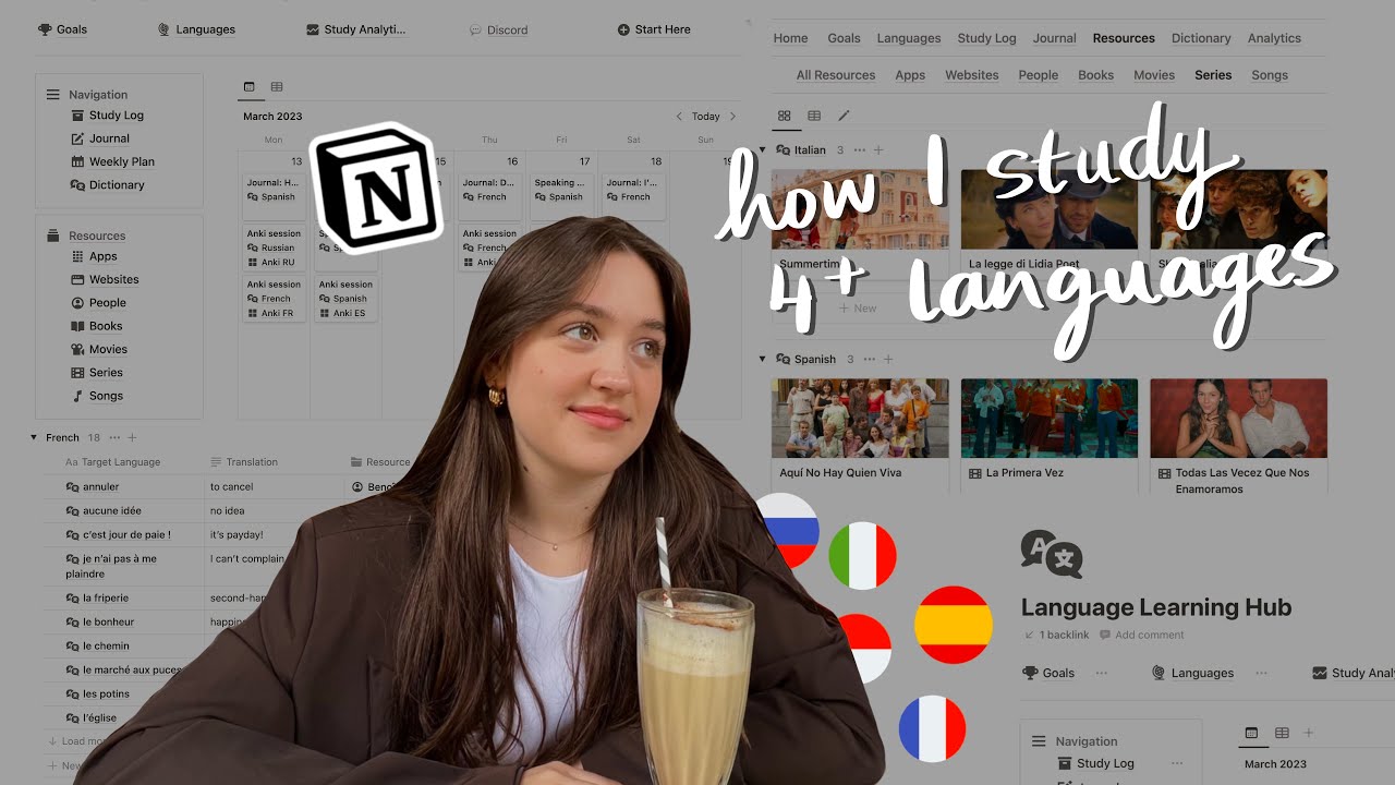 Как я изучаю несколько языков одновременно | Планировщик изучения языков Notion