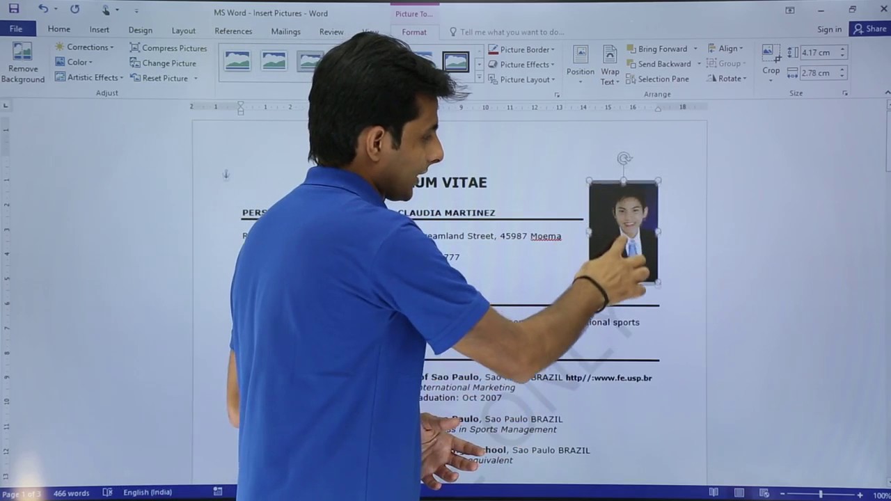 MS Word  - Insert Pictures