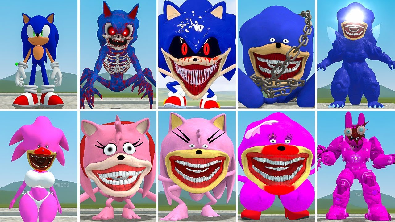 ALL NEW SONIC GODZILA FAMILY VS ALL SONIC AMY FAMILY ? in Garrysmod!,...
