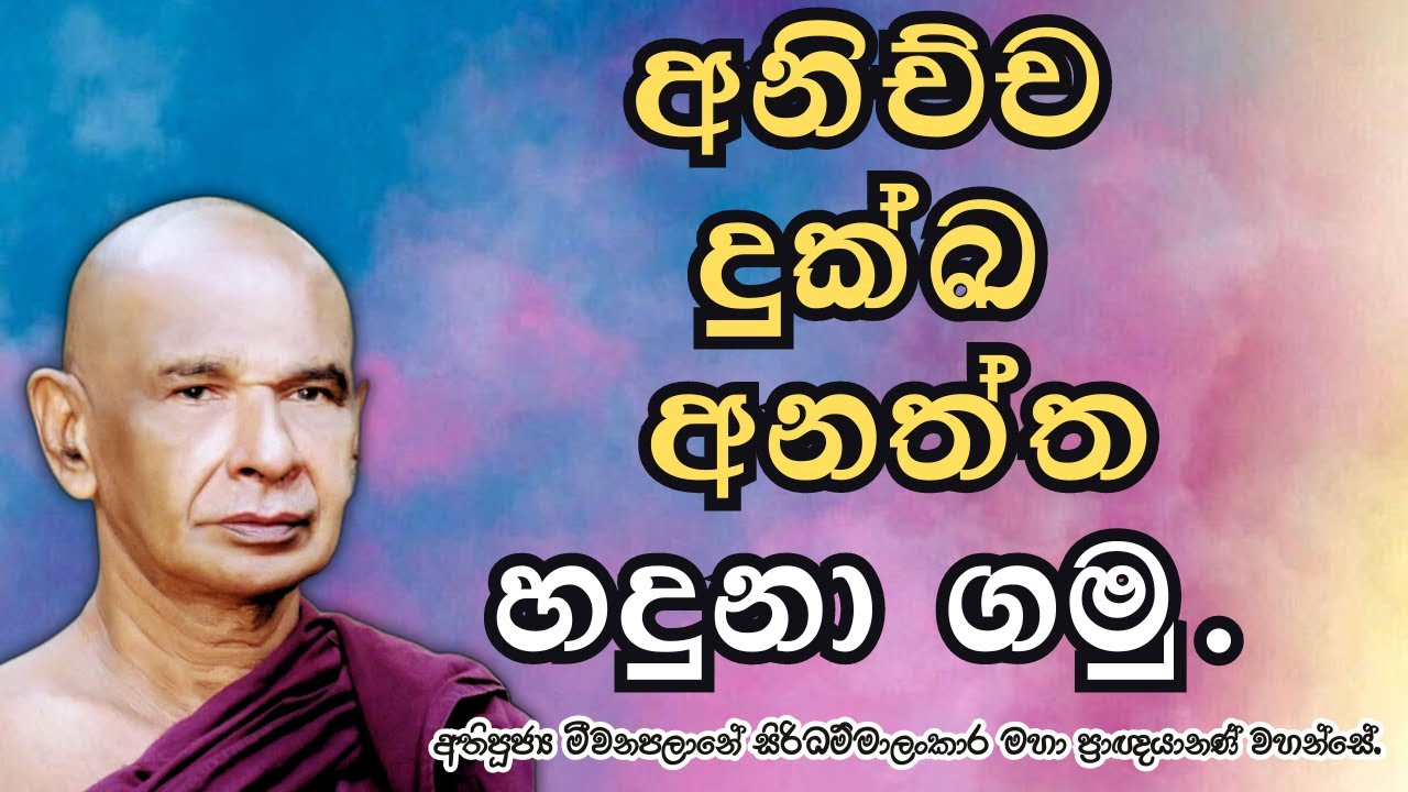 අනිච්ච , දුක්ඛ , අනත්ත හදුනා ගමු.