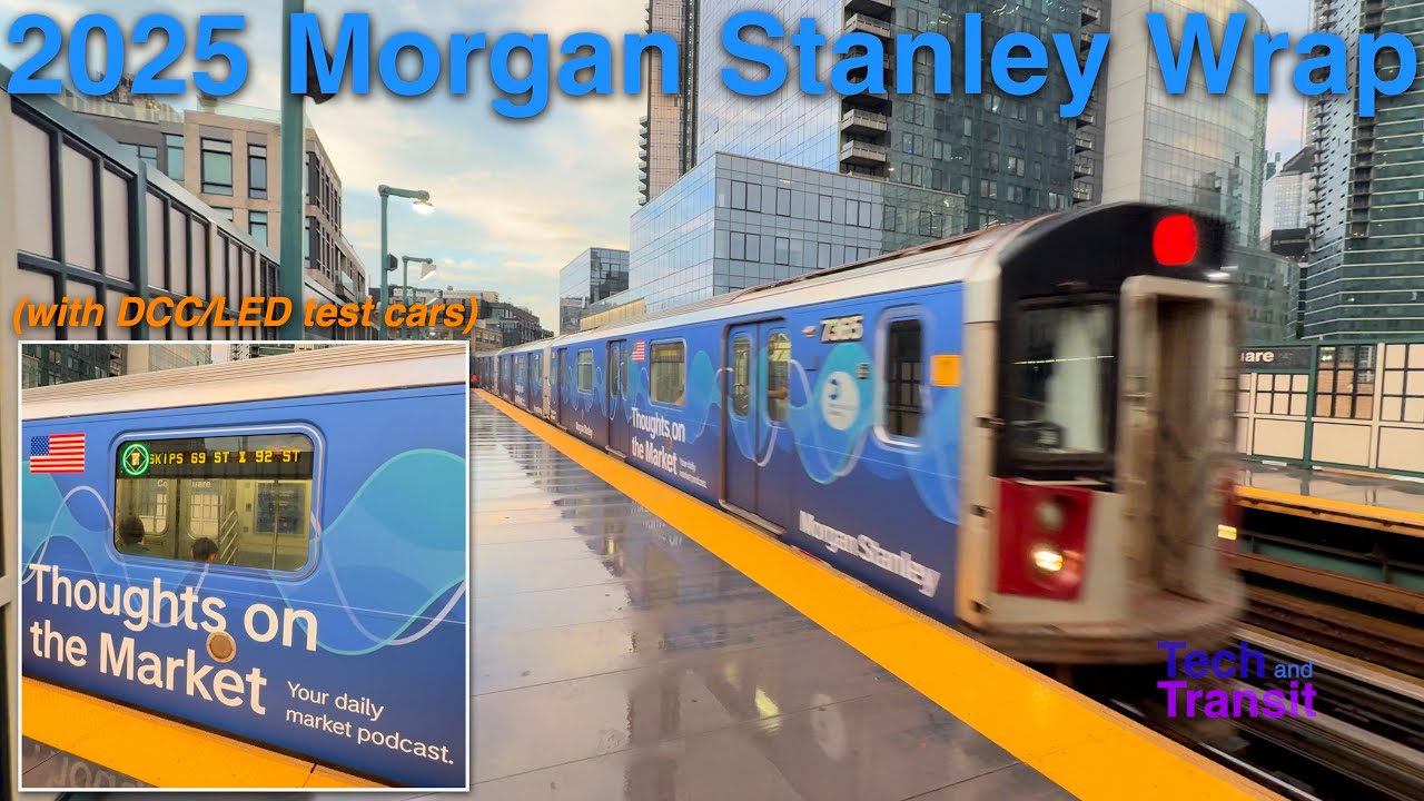 R188s with the 2025 Morgan Stanley Ad-Wrap (with DCC/LED test cars)