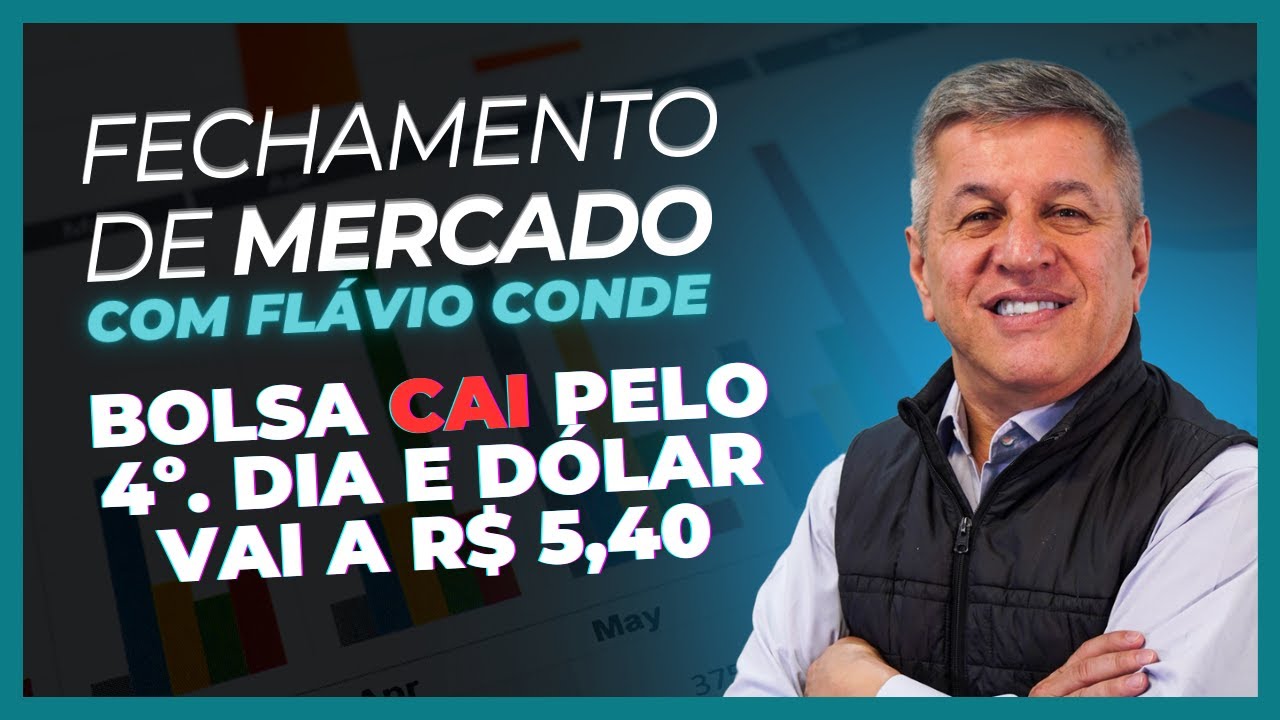 21/11 - Bolsa Cai pelo 4&ordm;. Dia e D&oacute;lar vai a R$ 5,40