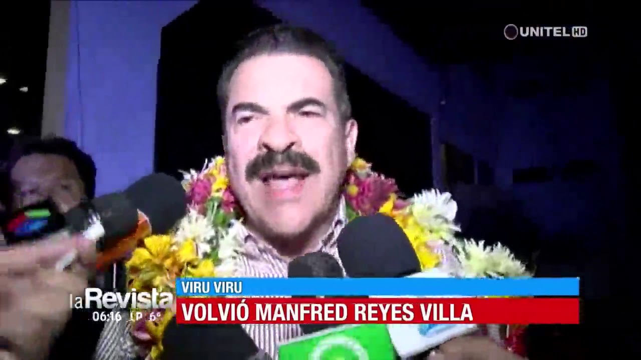 Manfred Reyes Villa retornó a Bolivia luego de 10 años, afirma que ya hay democracia
