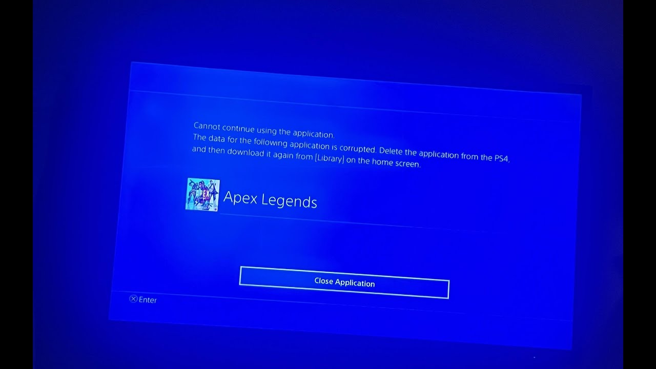 Fixed PS4 Cannot continue using the application. The data for the following application is corrupted