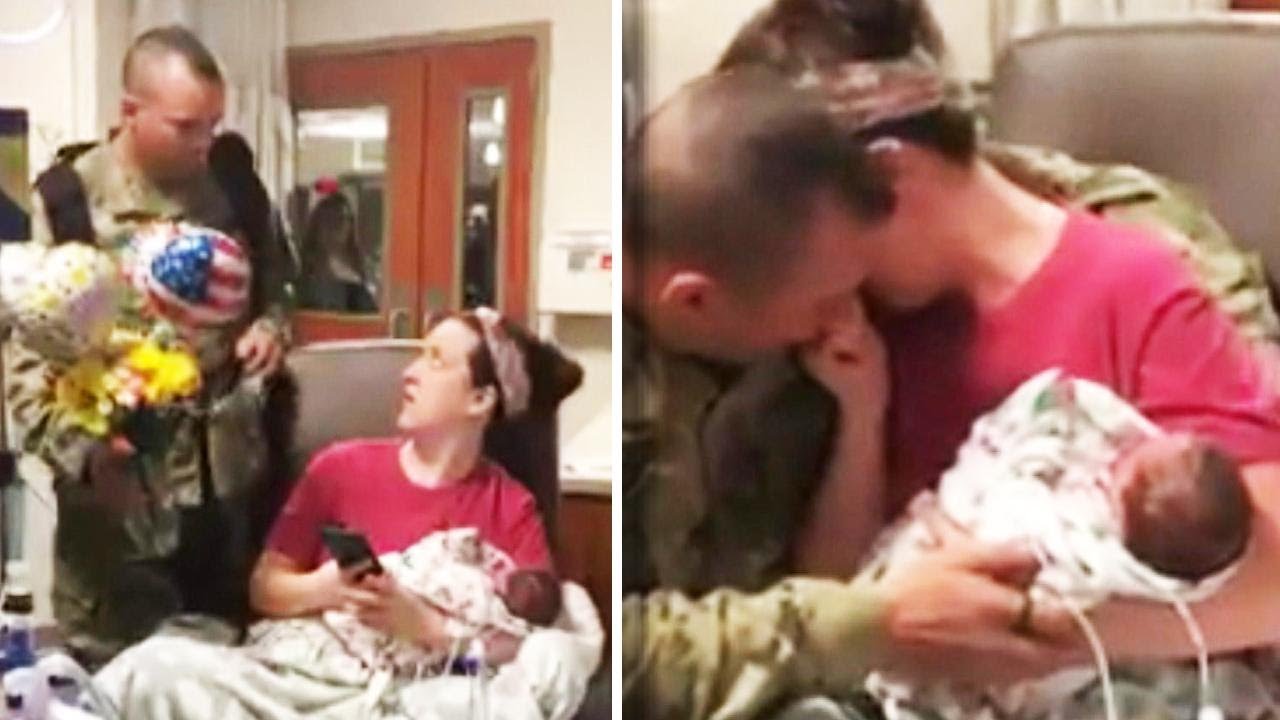 Military Dad Surprises Wife in NICU Days After She Had Twins