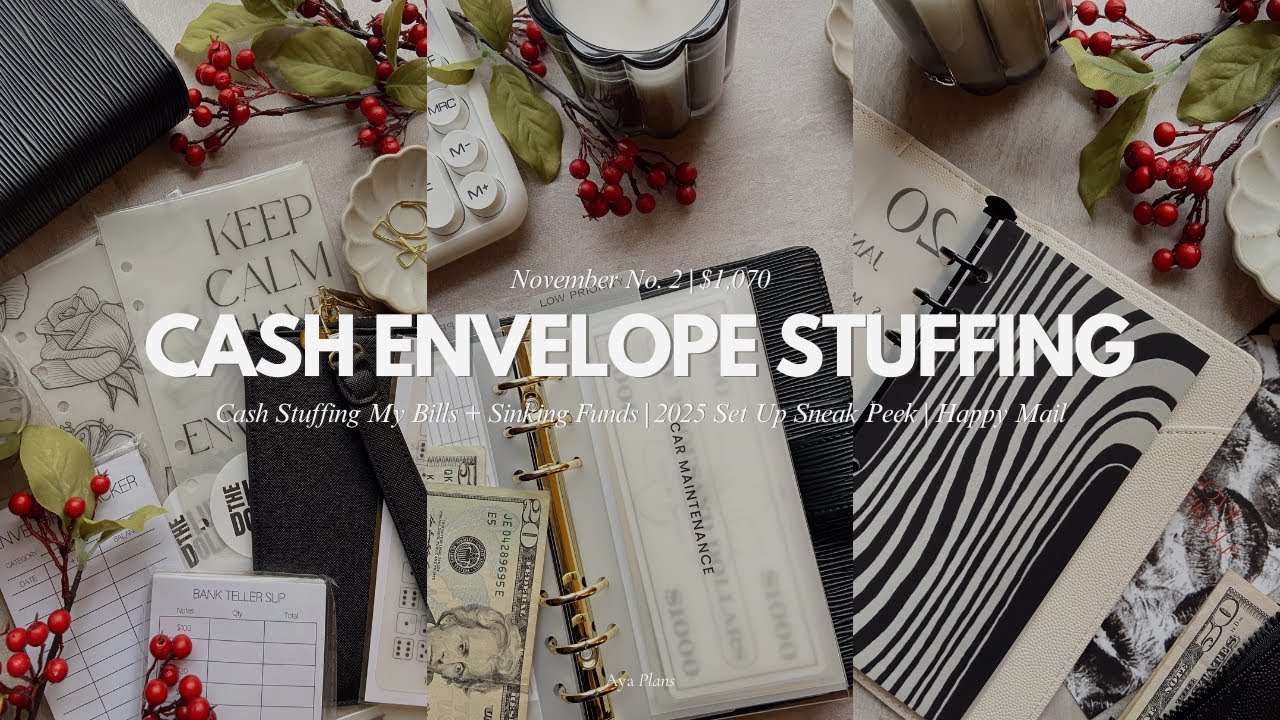 Cash Envelope Stuffing | $1,070 | November No. 2 | Happy Mail Unboxings