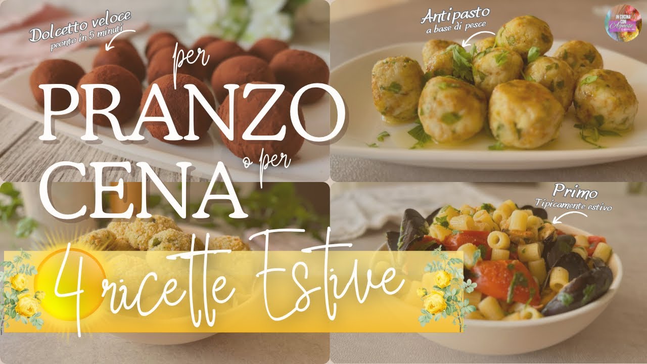 PRANZO ESTIVO 🏖️ menù completo dall’Antipasto al Dolce A BASE DI PESCE ed ORTAGGI ricette facili