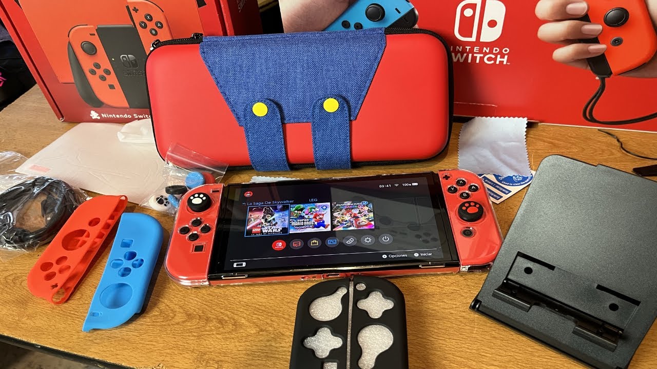 KIT de FUNDA y Accesorios Básicos para Nintendo Switch OLED de Amazon | Unboxing