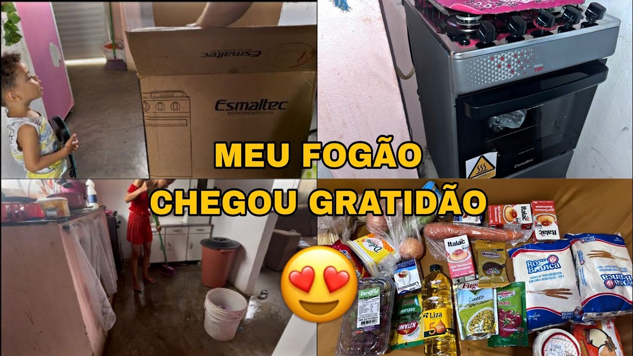 🌸MEU FOGÃO CHEGOU GRATIDÃO🙏🏽COMPREI UMAS COISAS NO MERCADO PRA ANO😍