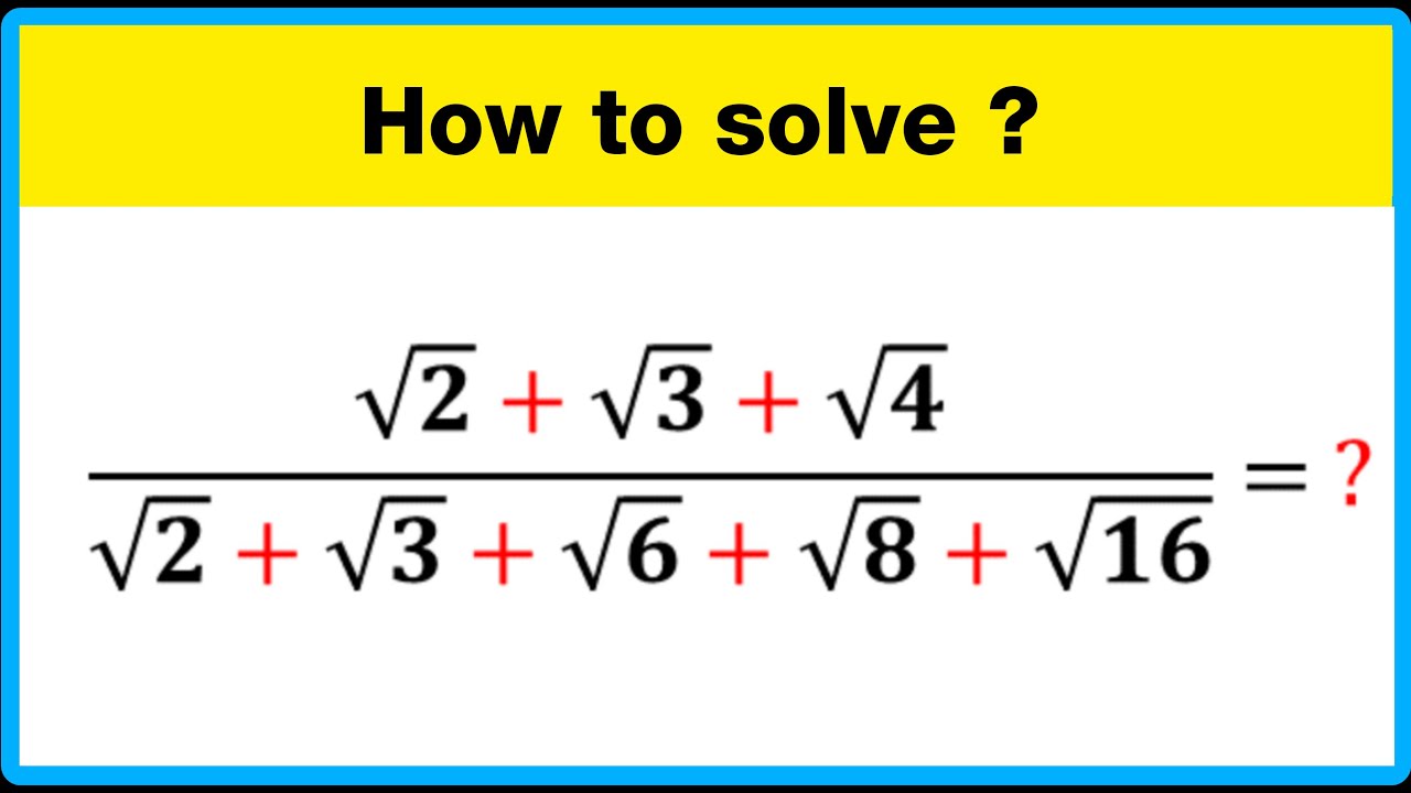 A Nice Radical Problem &bull; Simplify Radical Expression ✍