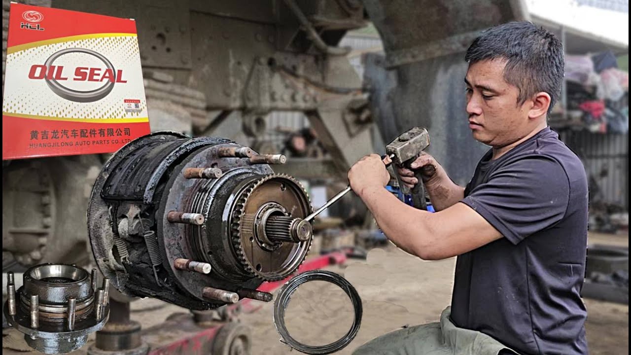 Repairing Axle Oil Leak For HOWO 10X4 Trucks After Storm Bualoi - Danh Repairer Car