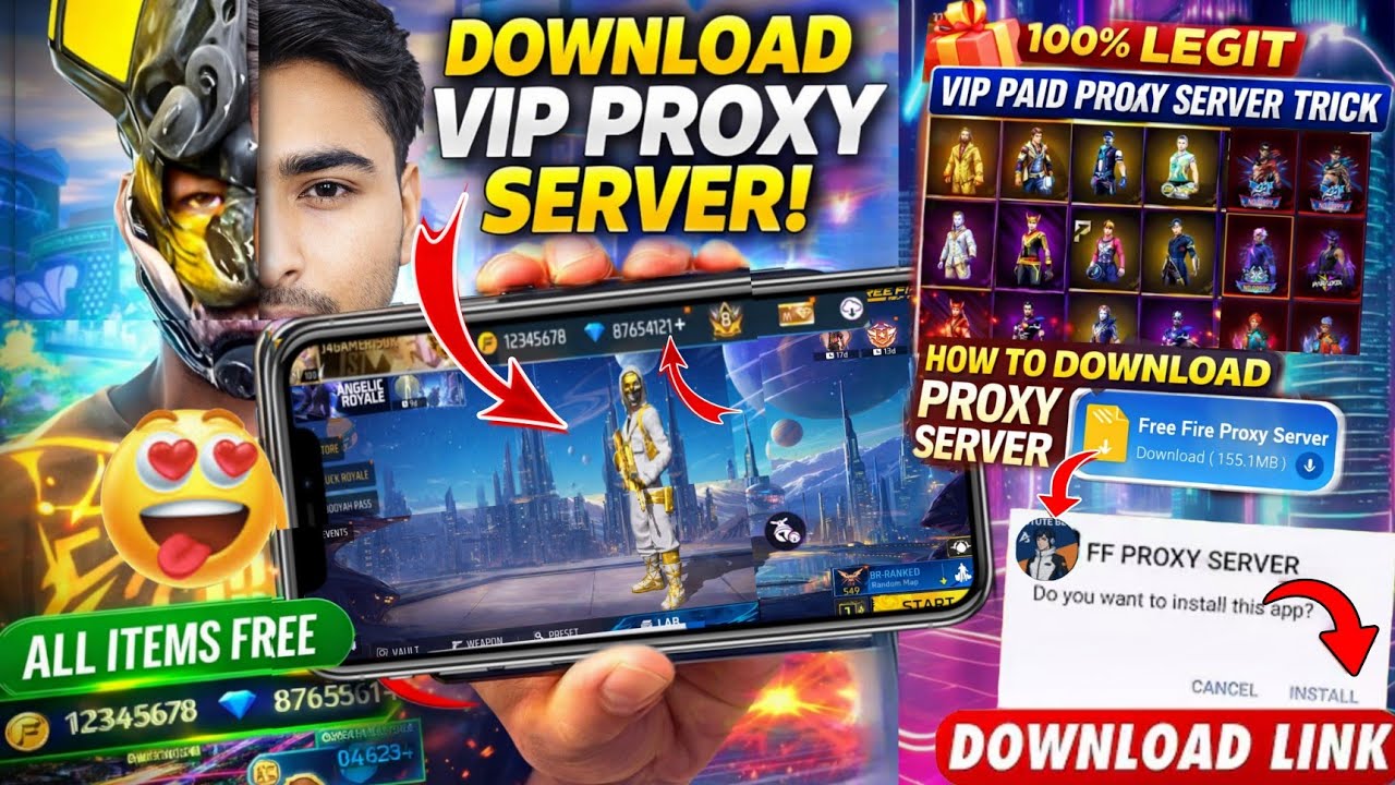 Free Fire Proxy Server Download Kaise Kare  🤯💥 | HOW TO DOWNLOAD PROXY SERVER IN FREE FIRE  