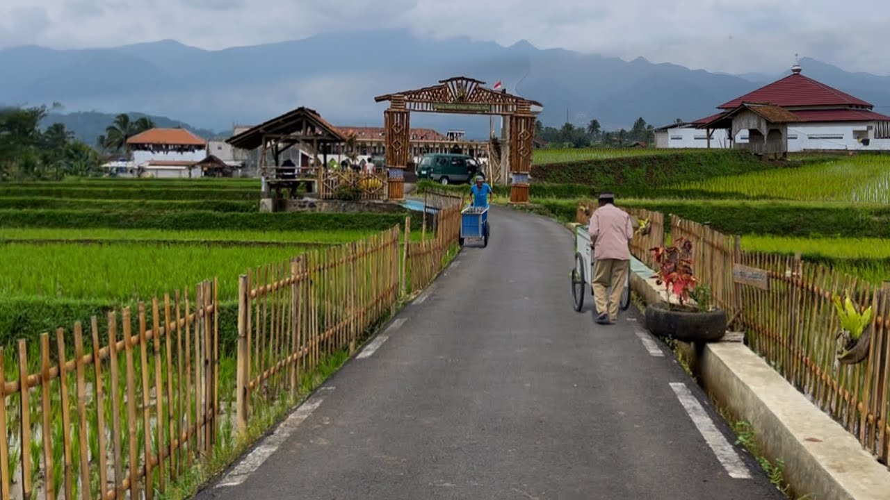 Suasana Desa yang Bikin Hati Adem | Jalan kecil, Sawah, dan Gunung Indah