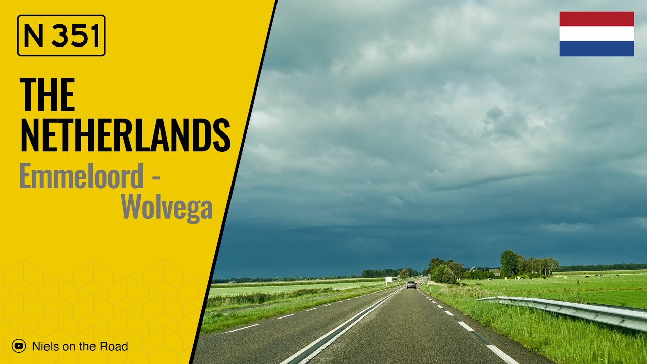 Driving in the Netherlands: N351 from Emmeloord to Wolvega