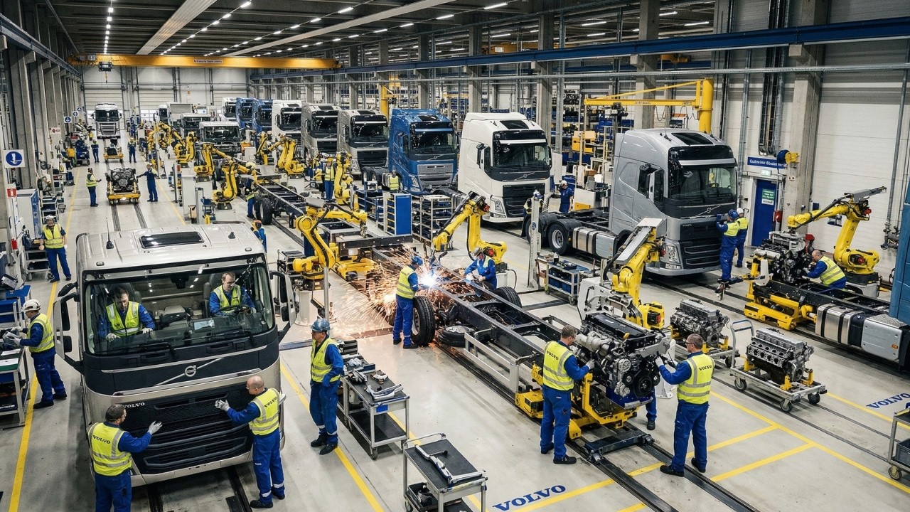 Dentro de la Mega Planta de Camiones Volvo – 1,000 Unidades al Mes en Operación Extrema