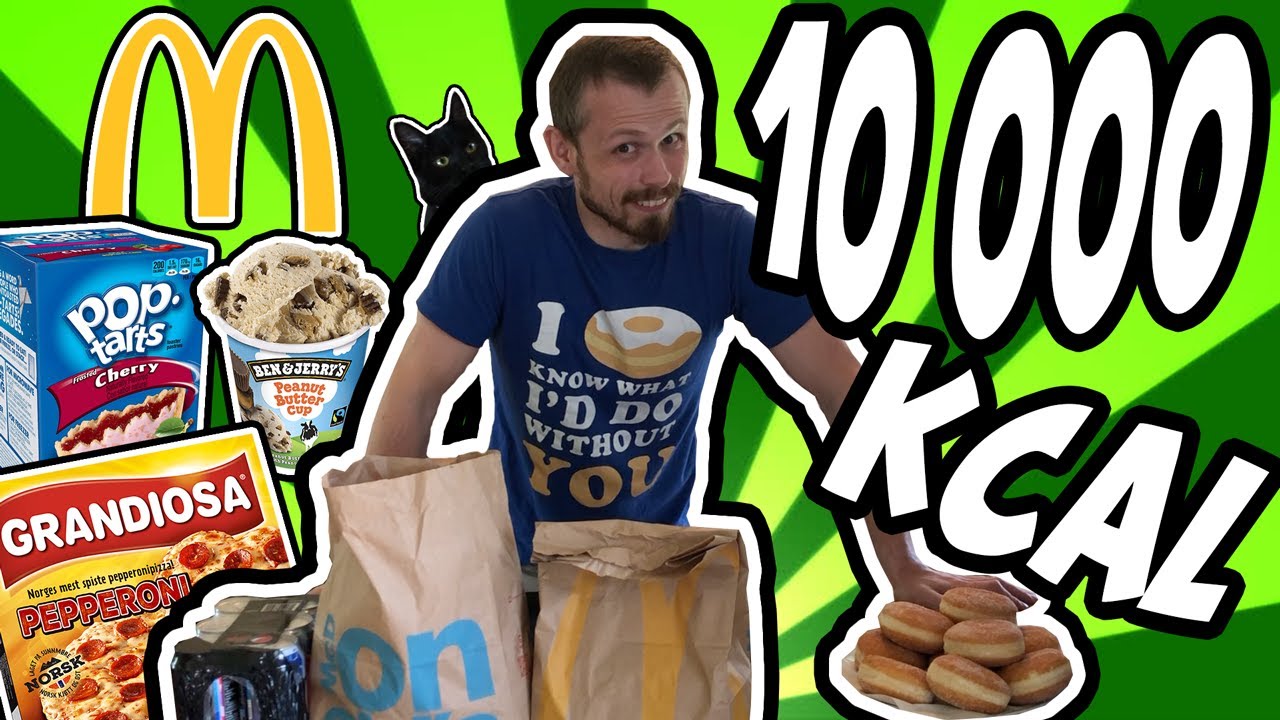 Spiser 10 000 kalorier p&aring; under 24 timer (10 000 kcal challenge)