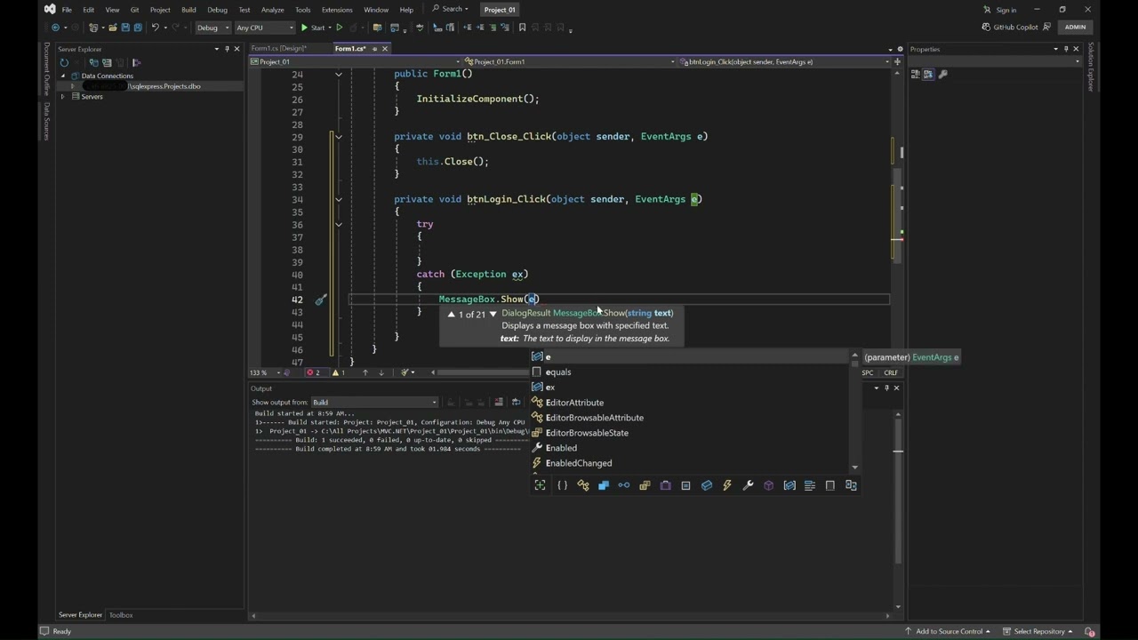C# Login Form with SQL Server Database Step by Step Tutorial