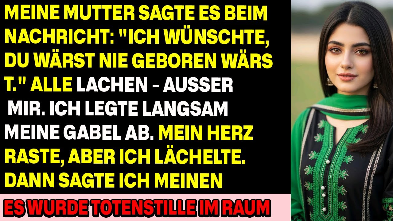 Beim Dessert sagte meine Mutter: „Ich wünschte, du wärst nie geboren“ – alle lachten. Dann