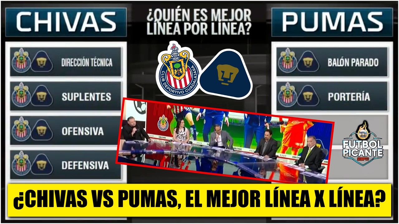 CHIVAS vs PUMAS, duelo muy parejo. Pero L&Iacute;NEA por L&Iacute;NEA est&aacute; mejor el GUADALAJARA | Futbol Picante