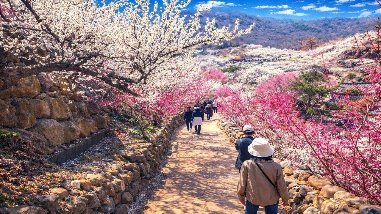 POV: Gwangyang Plum Blossom Village 🌸 | 4K Walking Tour in Jeonnam, Korea 🇰🇷 | Street Sounds | Ep.2