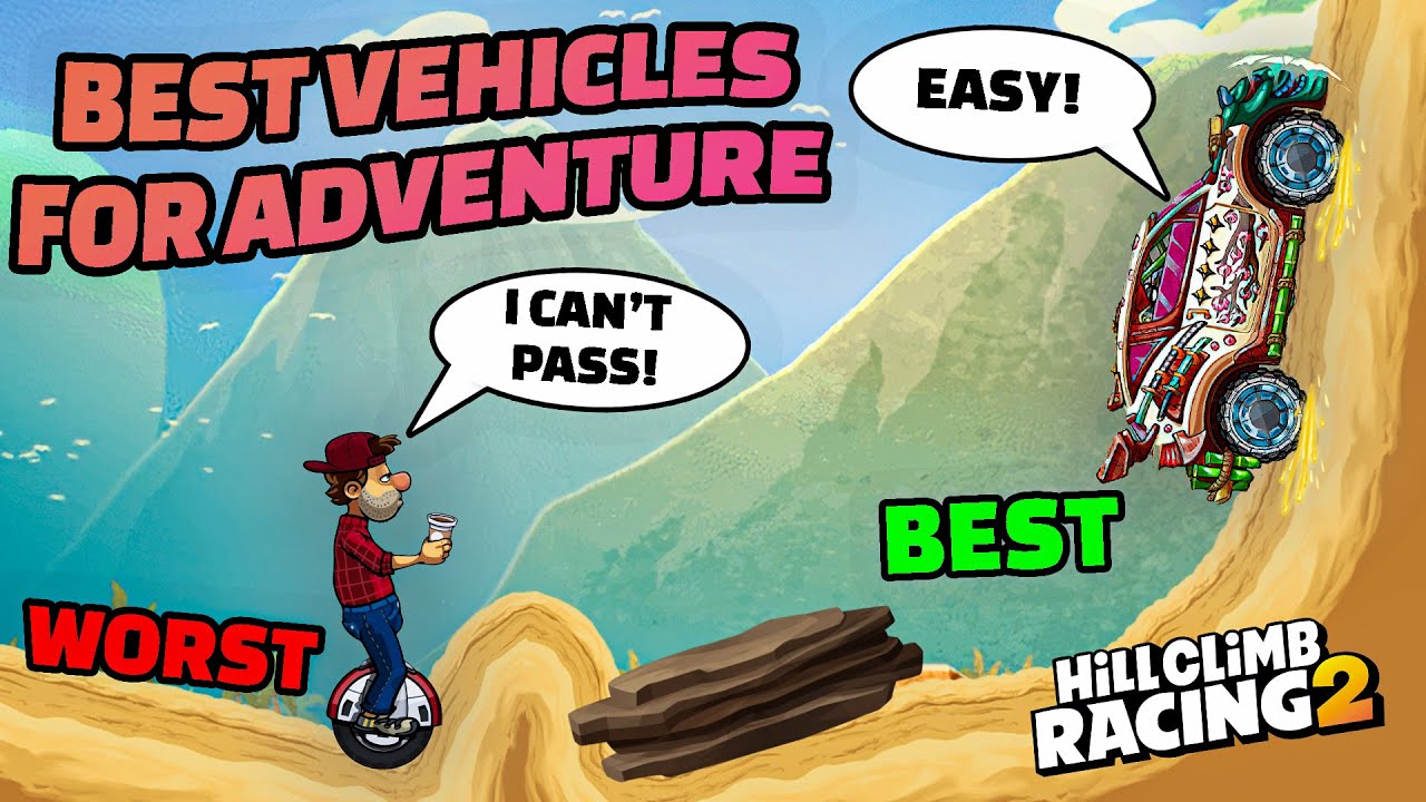 🔥😎WHAT IS THE BEST VEHICLE FOR ADVENTURE?! Hill Climb Racing 2 Compilation Walkthrough