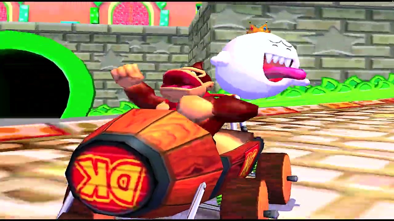 Mario Kart: Double Dash!! - Donkey Kong and King Boo [Mushroom Cup, Mirror Level]