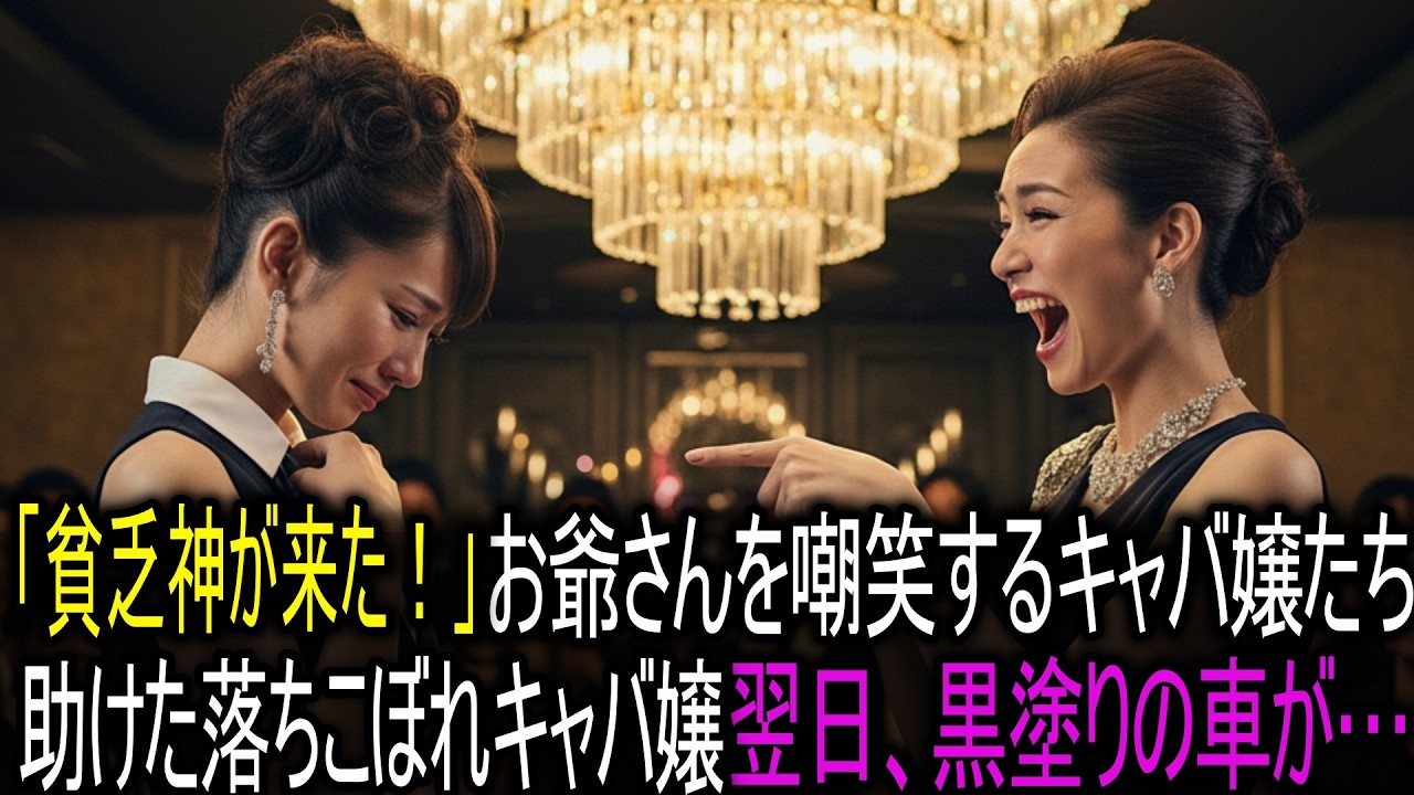 「貧乏神が来るところじゃない！」お爺さんを嘲笑するキャバ嬢たち。助けた落ちこぼれキャバ嬢の前に翌日、黒塗りの車が…