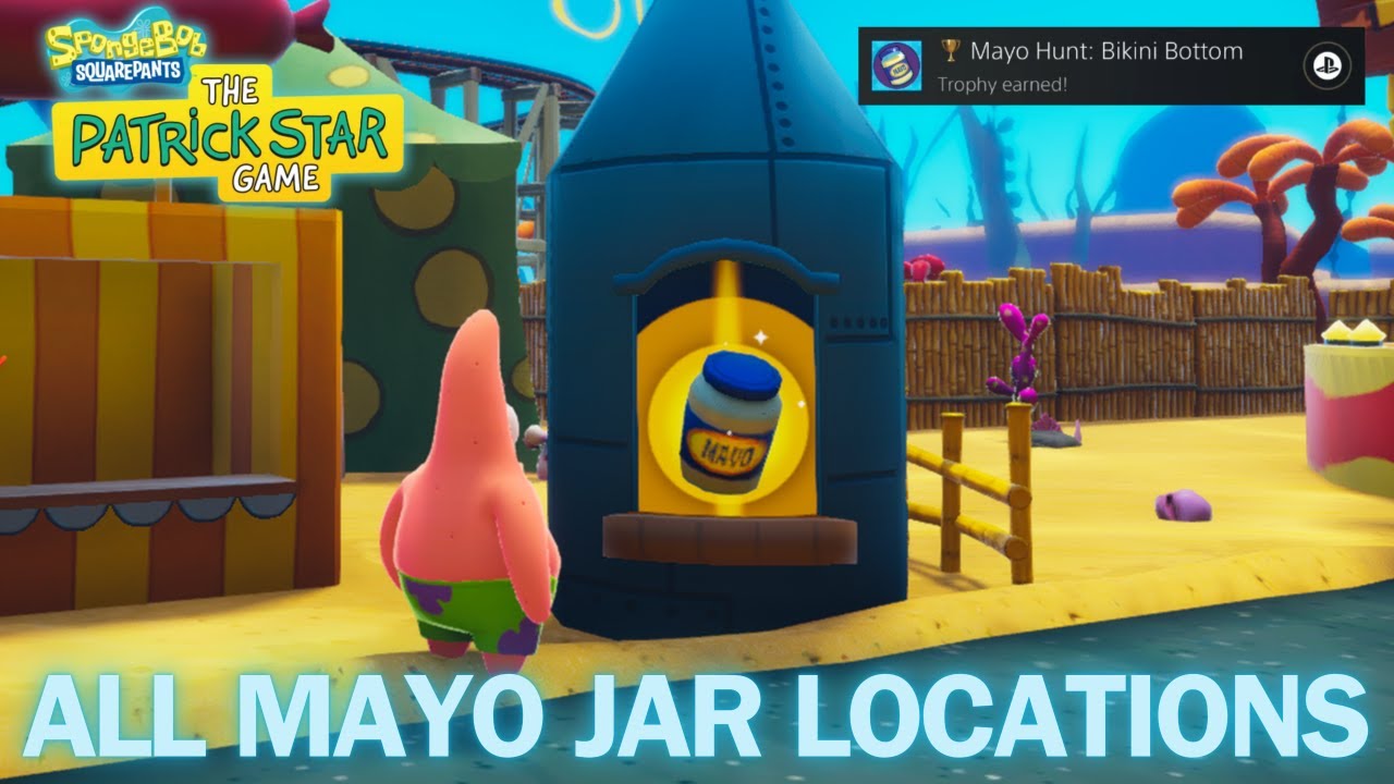 THE PATRICK STAR GAME - All Mayo Jar Locations (Mayo Hunt Bikini Bottom Trophy & Achievement Guide)
