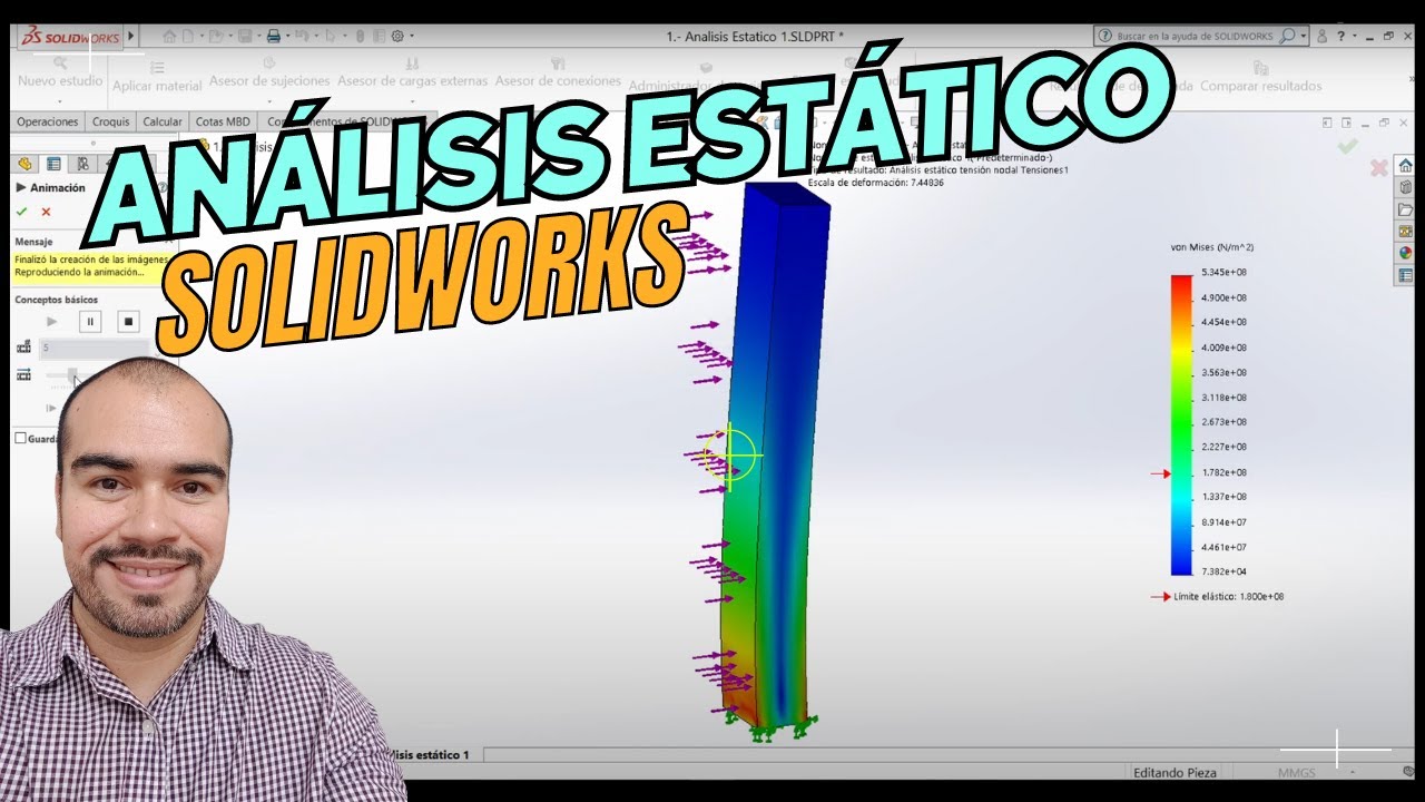 ANÁLISIS ESTÁTICO PROFESIONAL en SOLIDWORKS: Guía COMPLETA