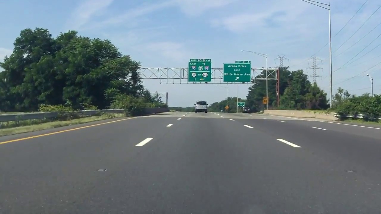 Camden Freeway (Interstate 295 Exits 67 to 57) southbound