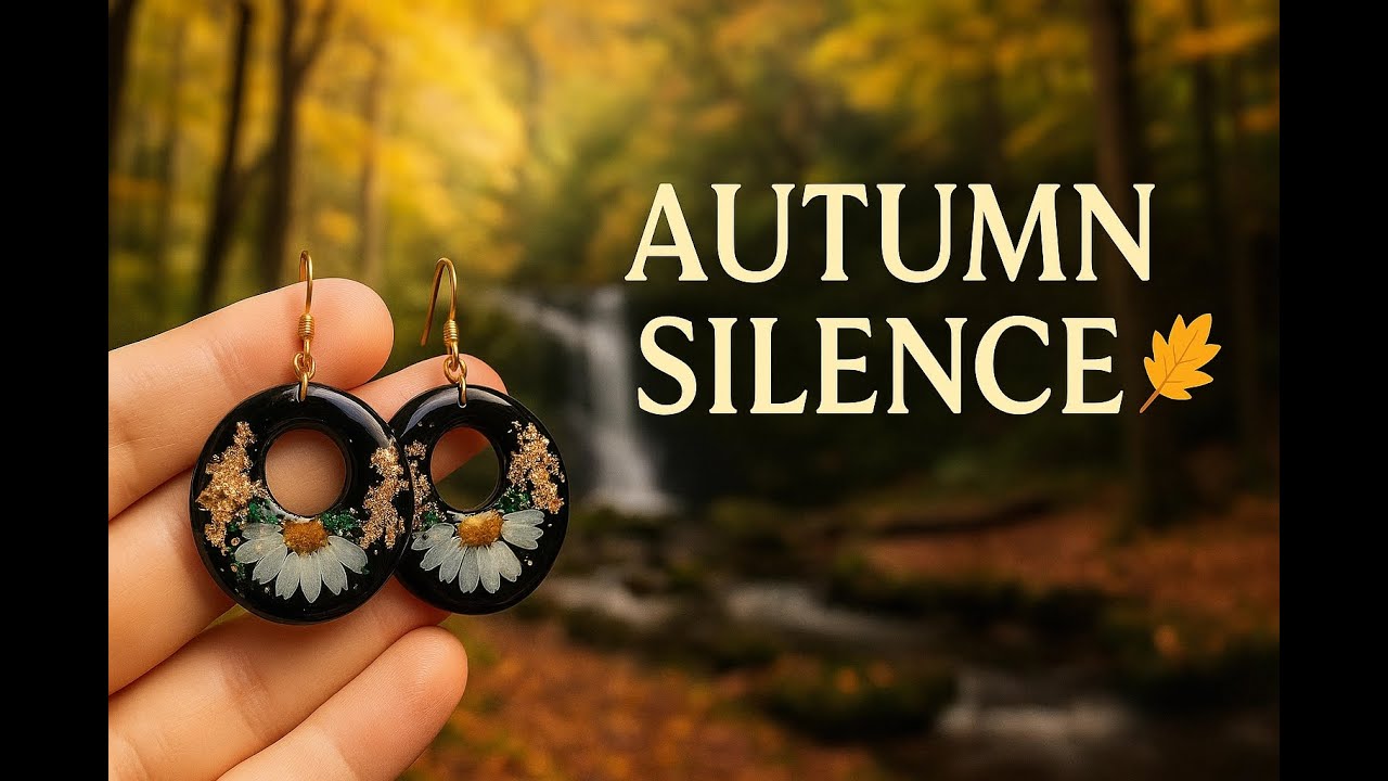 Autumn Resin Earrings in Nature | UV Resin, Waterfall Sounds & a Quiet Story 🍂✨