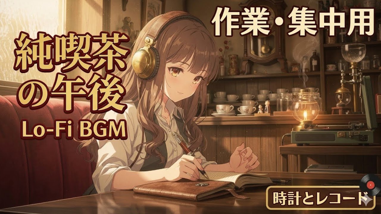 最高のアイデアが生まれる場所🕰️ 昭和レトロな純喫茶でゆったり作業するJazzy Lo-Fi BGM【集中・勉強