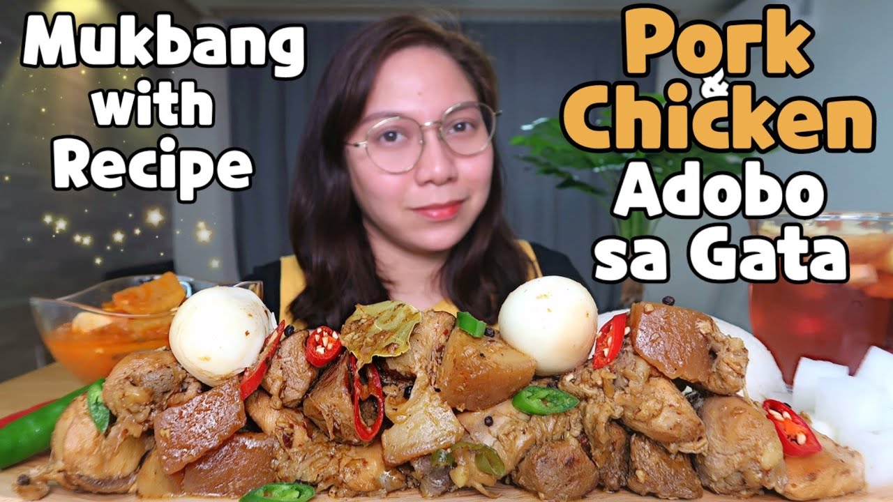 PORK AND CHICKEN ADOBO SA GATA | Mukbang Philippines | Chef Obang