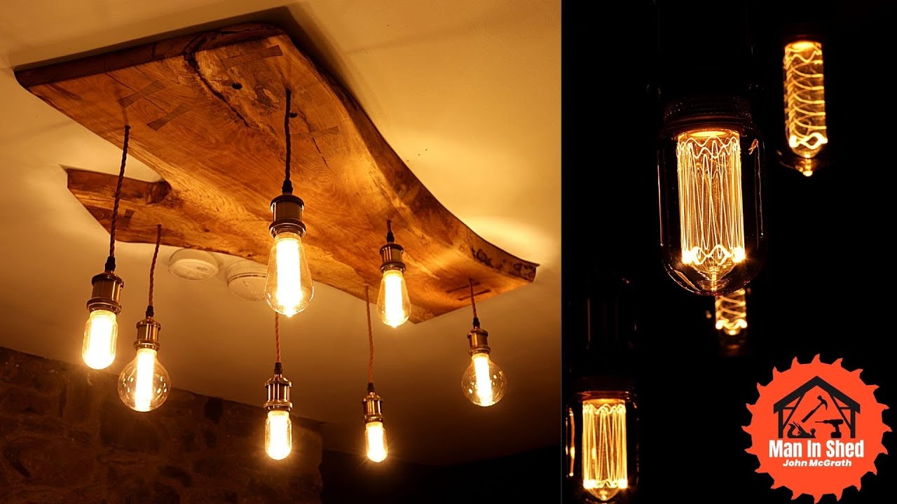 Live Edge Pendent Light. The Whiskey Room Projects #4