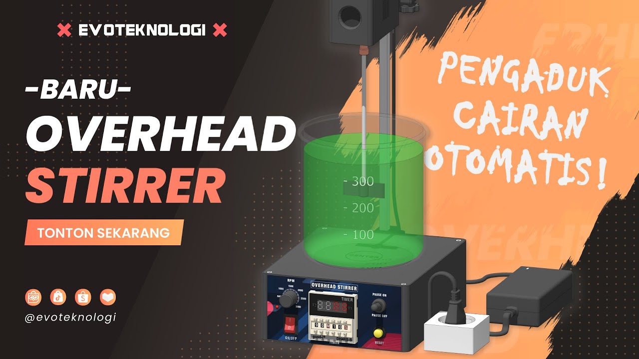 Evoteknologi Overhead Stirrer Mesin Pengaduk Cairan Mixer Lab