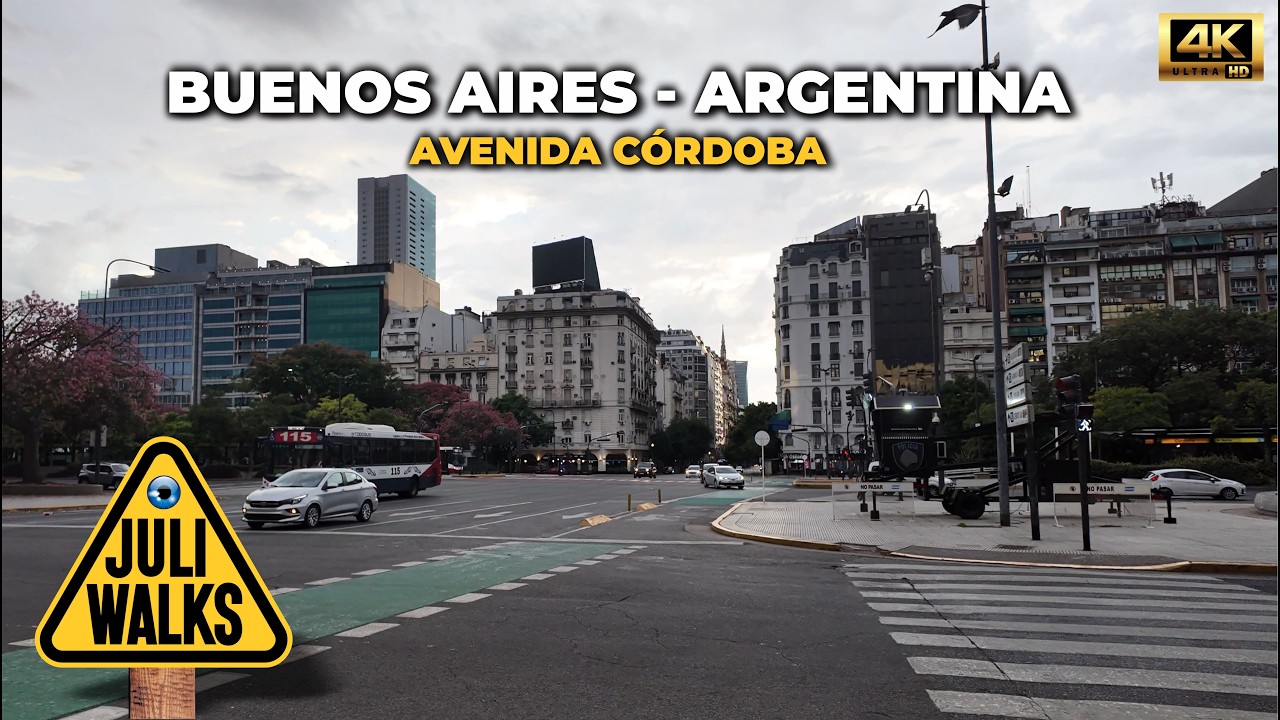 Quiet Sunday Morning Walk on Avenida Córdoba | Buenos Aires, Argentina 4K - by Julián Pascucci