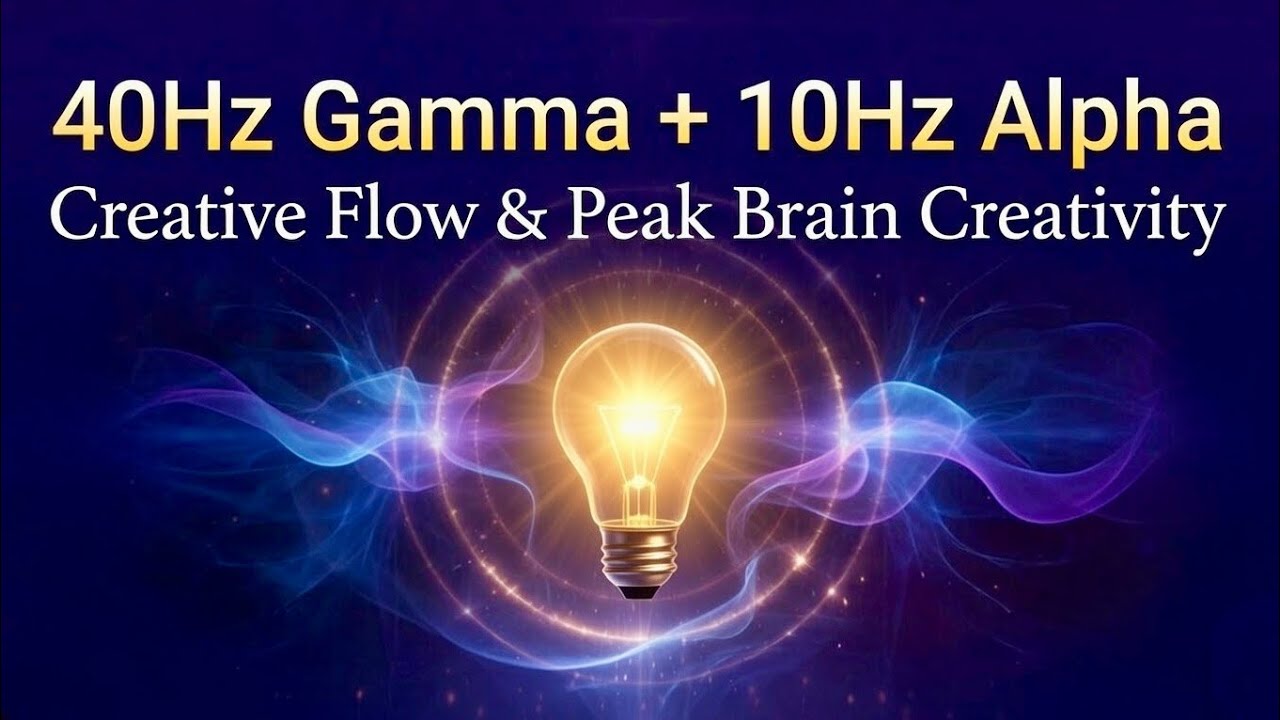🎨40Hz Gamma + 10Hz Alpha Creative Flow🧠NO ADS Black Screen | 4 Hours