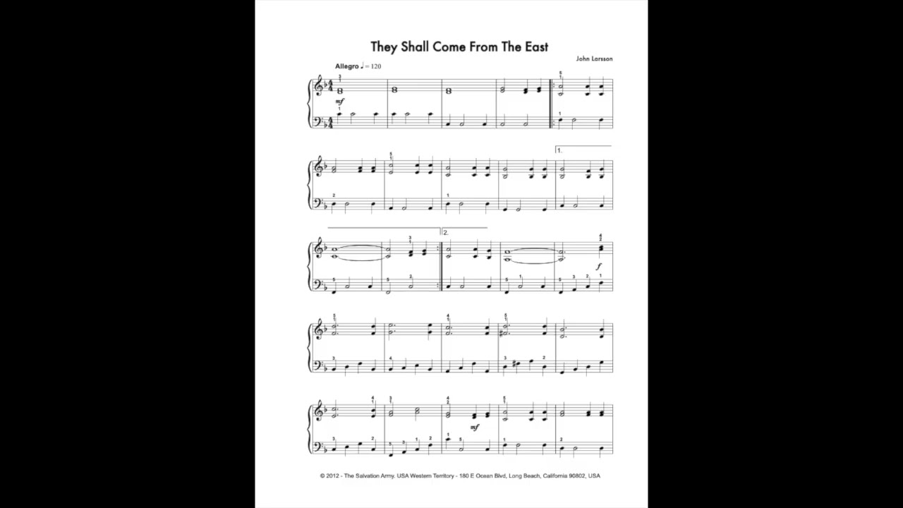 They Shall Come From The East - Sound Beginnings Piano Solo (SBP3003)