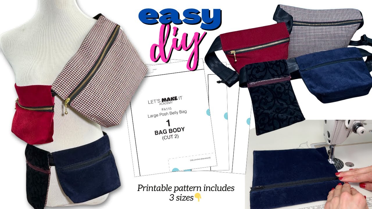 DIY WAIST BAG SEWING TUTORIAL: HERE'S HOW TO SEW THE EASIEST BELT BAG!
