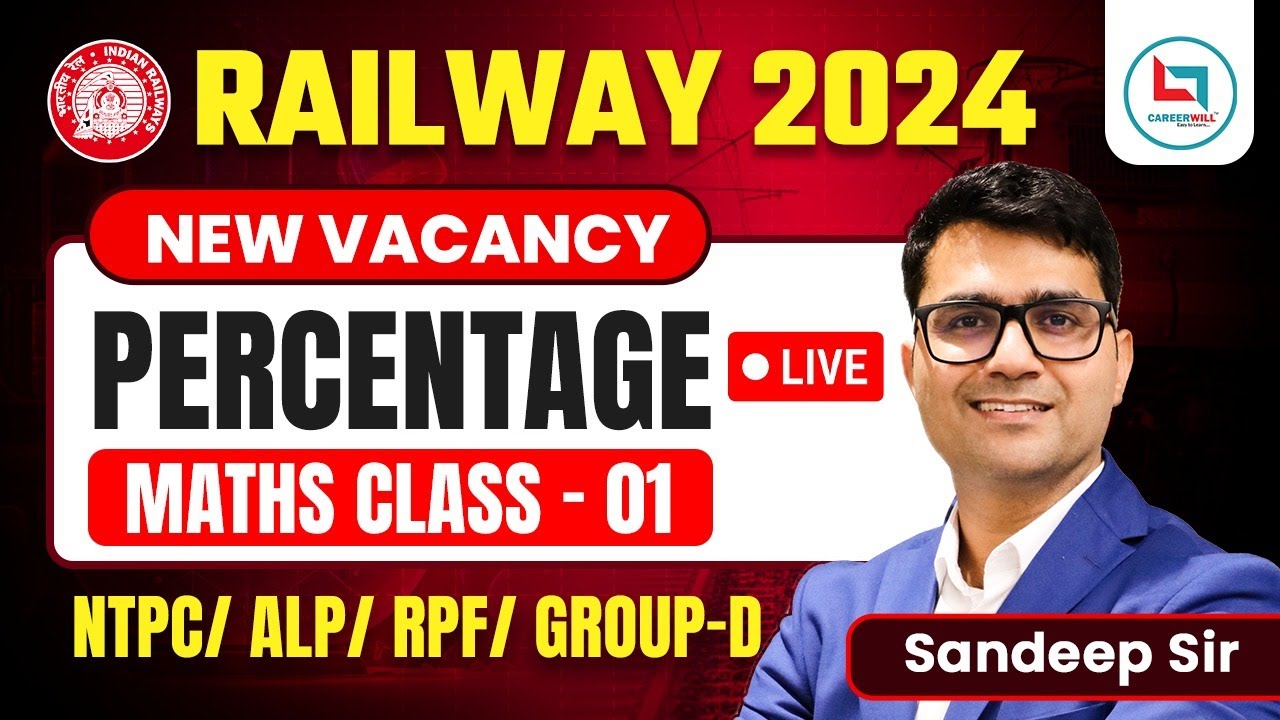 Railway New Vacancy 2024 | Percentage | Class 01 | Maths By Sandeep Sharma Sir #railway #percentage