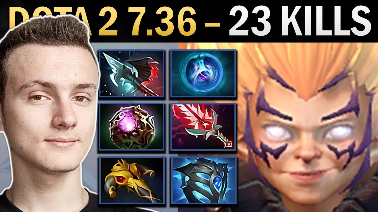 Invoker Gameplay Miracle with 23 Kills and Hurricane - Dota 2 7.36